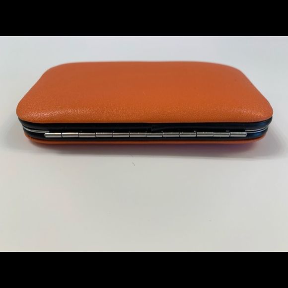 Travel Groom Set- Orange Faux Leather Shell Case - NWT - Picture 5 of 8